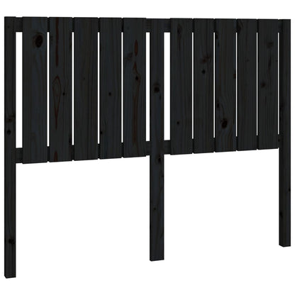 Bed Headboard Black 125.5x4x100 cm Solid Wood Pine