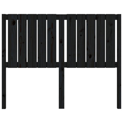 Bed Headboard Black 125.5x4x100 cm Solid Wood Pine