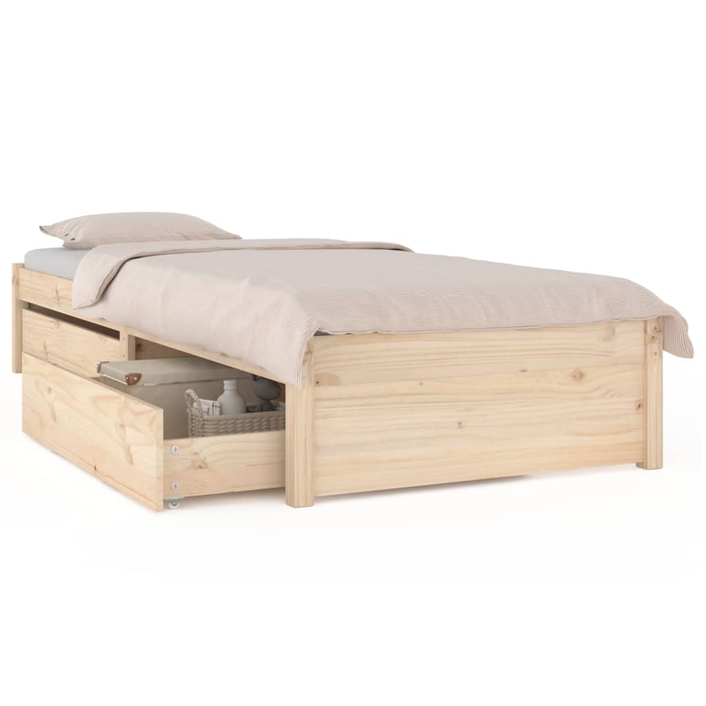 Bed Frame with Drawers 90x190 cm Single