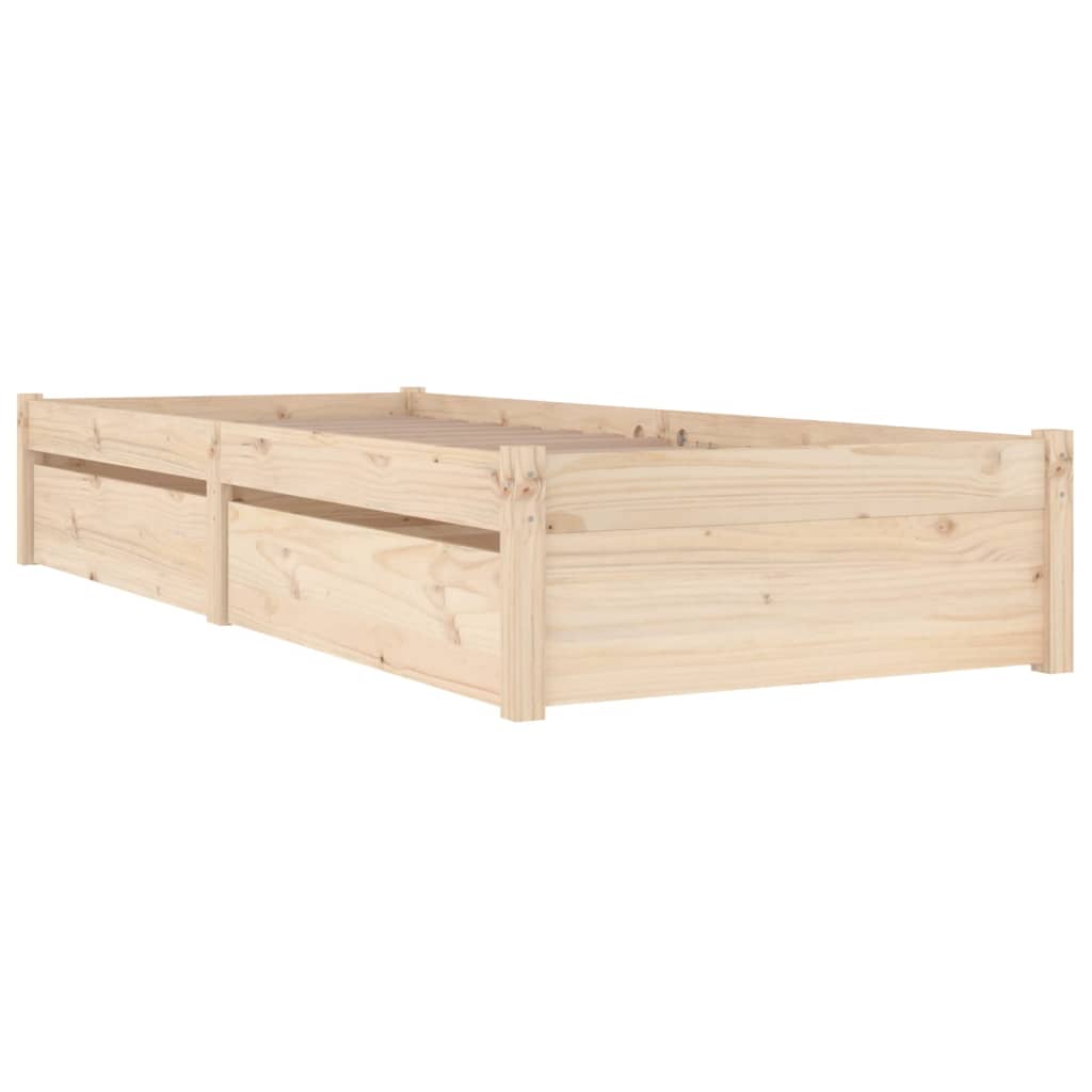 Bed Frame with Drawers 90x190 cm Single