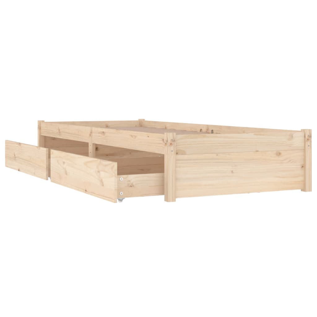 Bed Frame with Drawers 90x190 cm Single