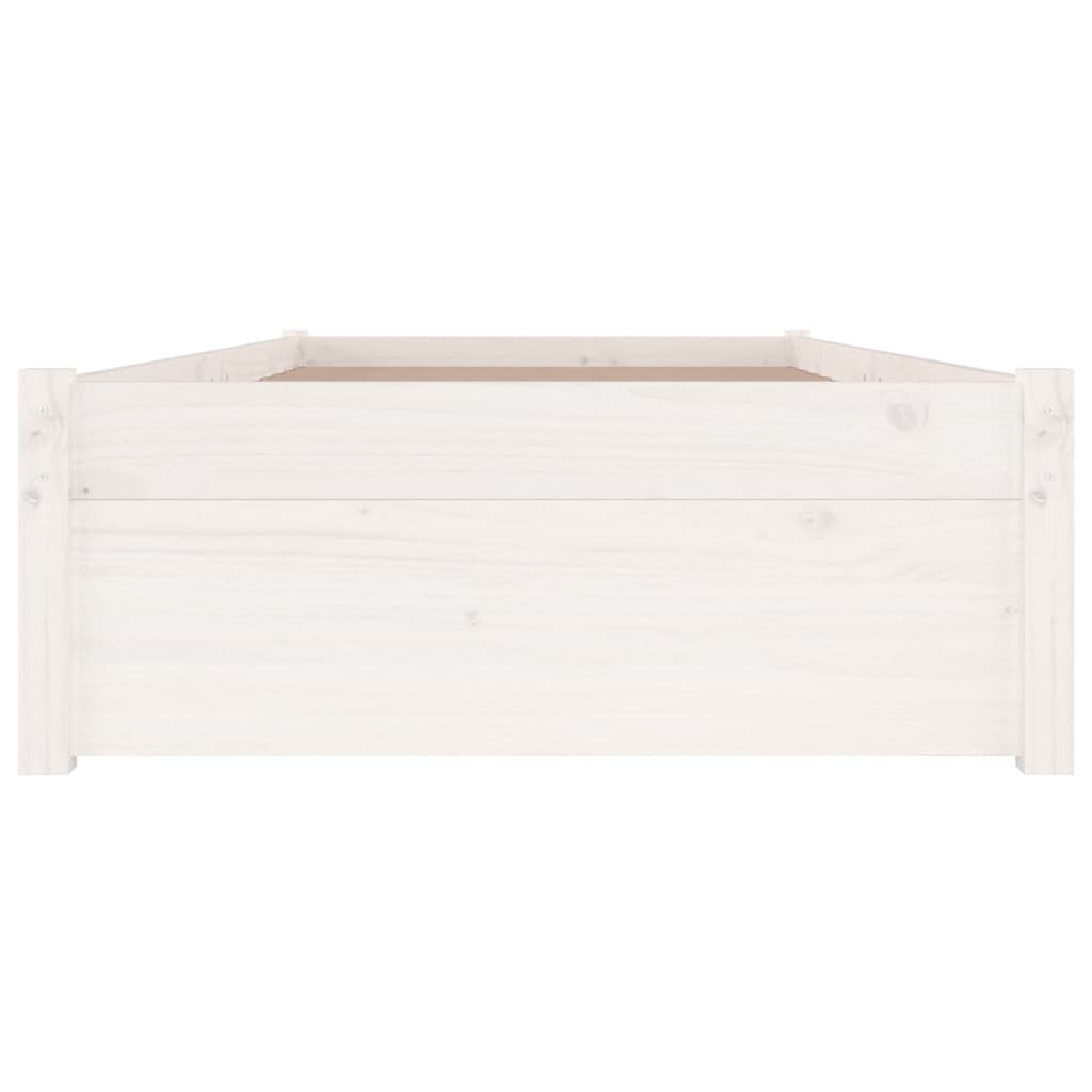 Bed Frame without Mattress with Drawers White Single