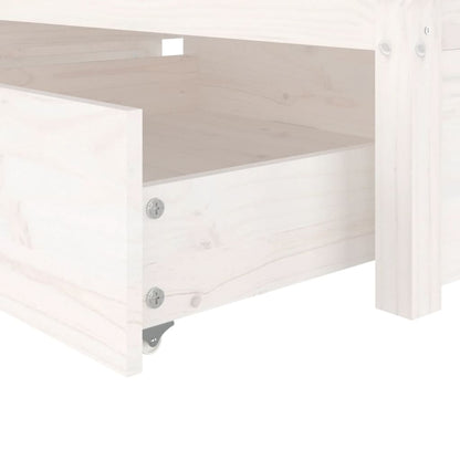 Bed Frame without Mattress with Drawers White Single