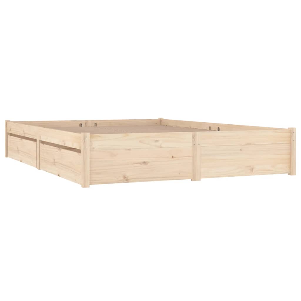 Bed Frame without Mattress with Drawers King Size