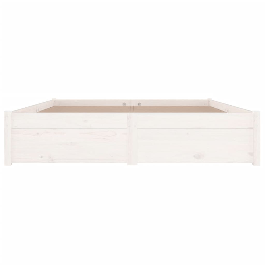 Bed Frame with Drawers White 150x200 cm King Size