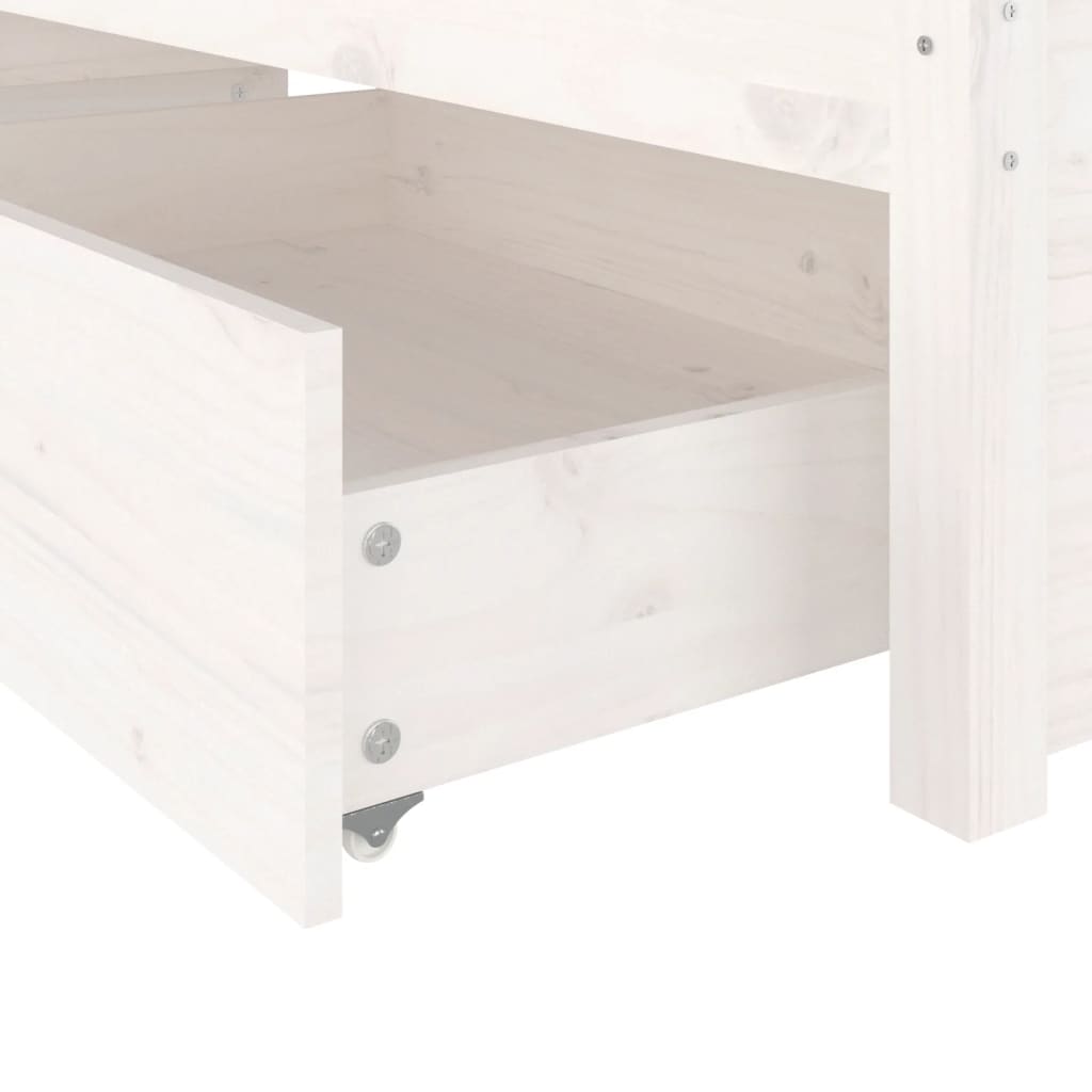 Bed Frame with Drawers White 150x200 cm King Size