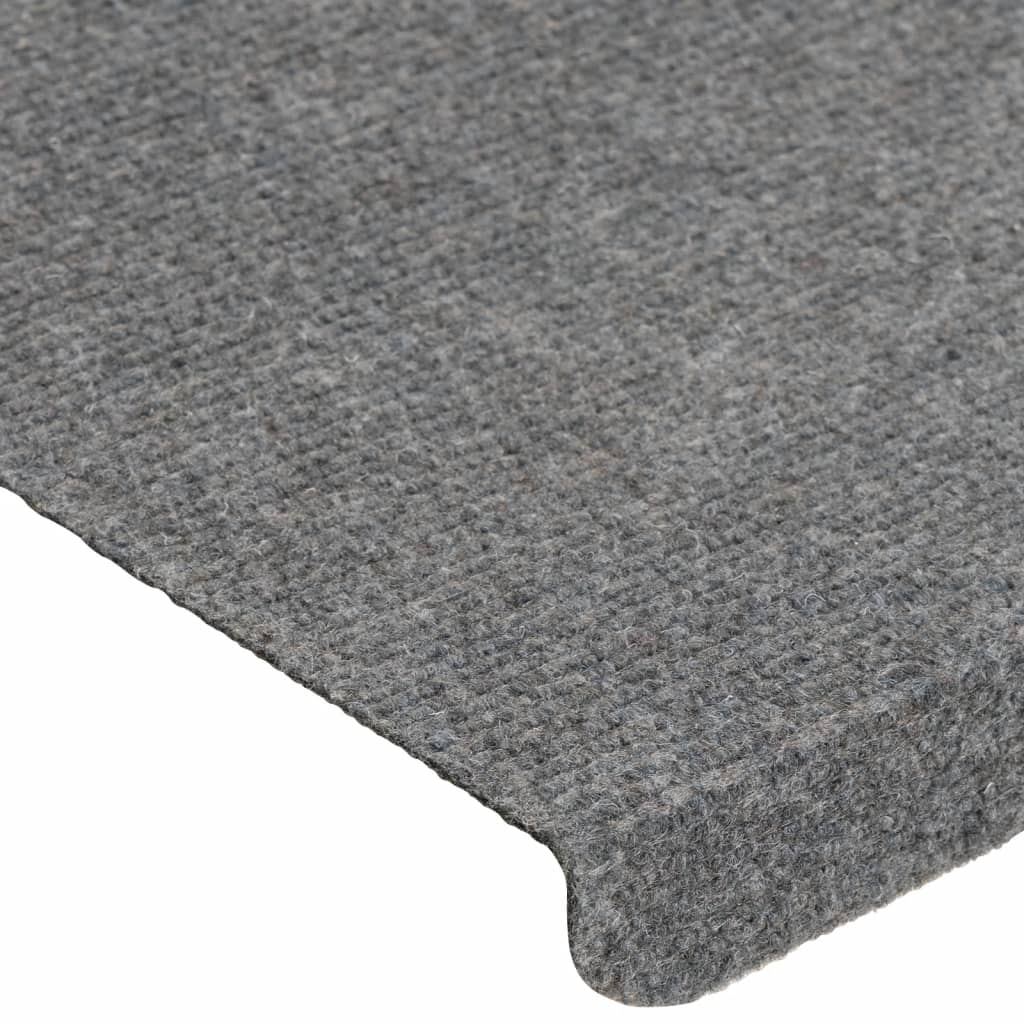 Stair Mats Self-adhesive 15 pcs 65x24.5x3.5 cm Grey