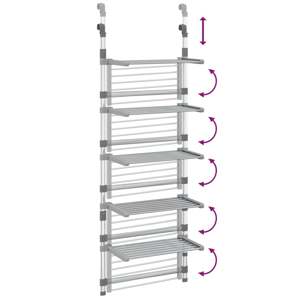 5-Tier Hanging Laundry Drying Rack Aluminium