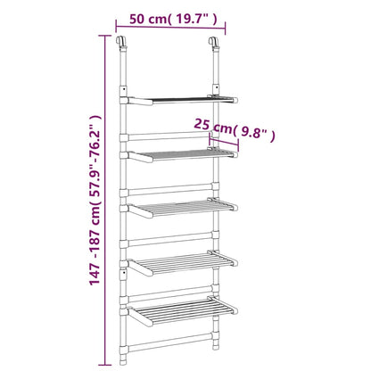 5-Tier Hanging Laundry Drying Rack Aluminium