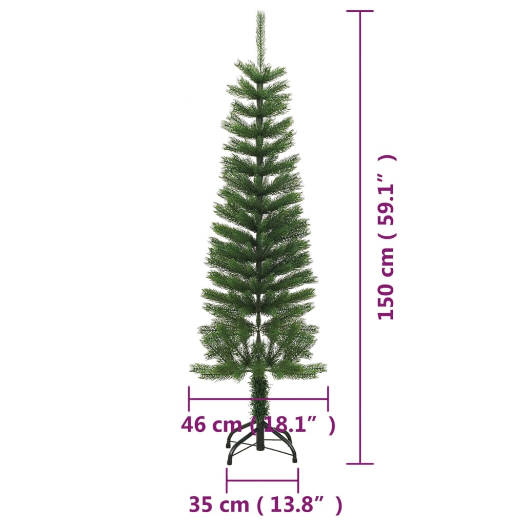 Artificial Slim Christmas Tree with Stand 150 cm PE