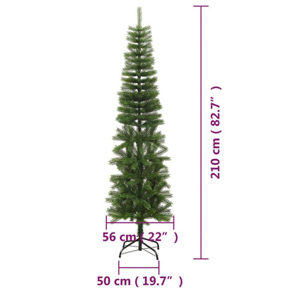 Artificial Slim Christmas Tree with Stand 210 cm PE