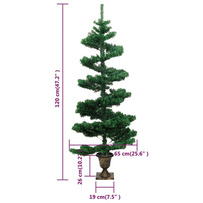 Swirl Pre-lit Christmas Tree with Pot Green 120 cm PVC