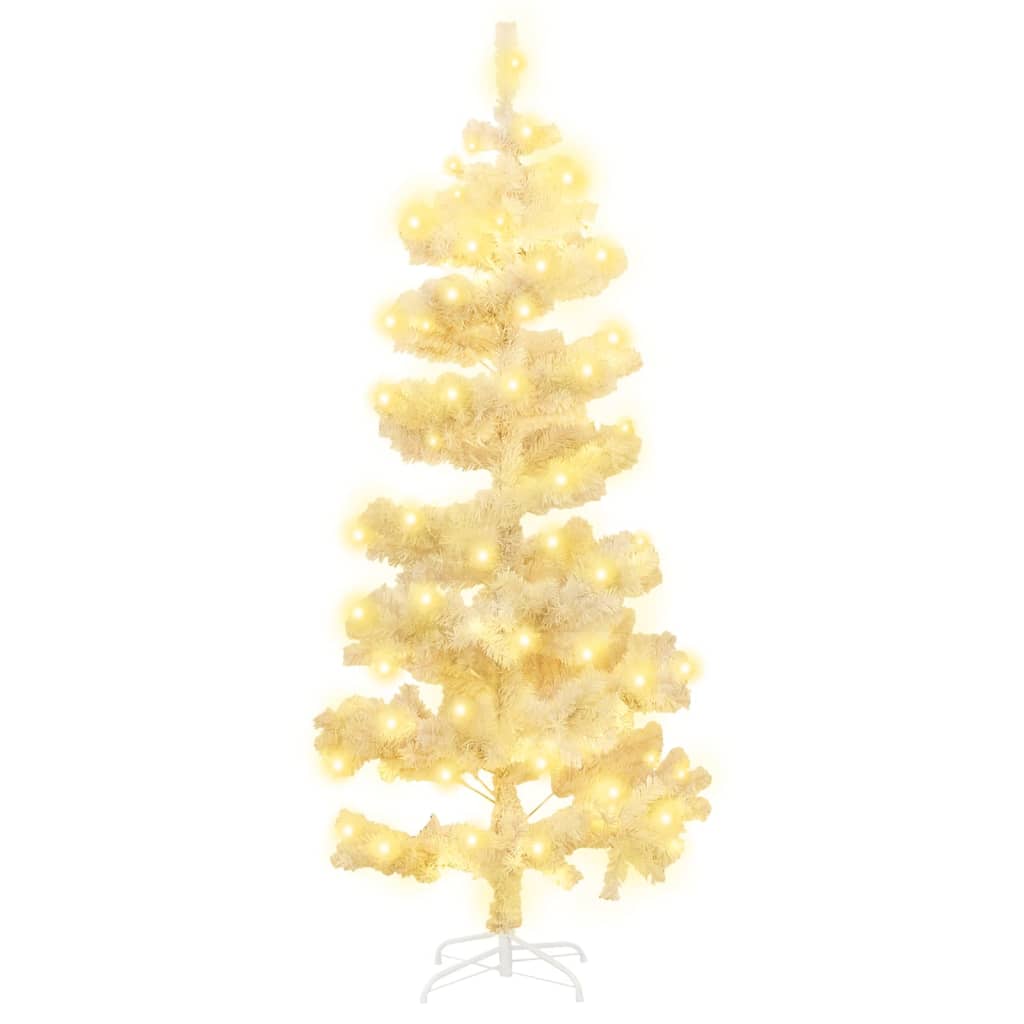 Swirl Pre-lit Christmas Tree with Stand White 180 cm PVC