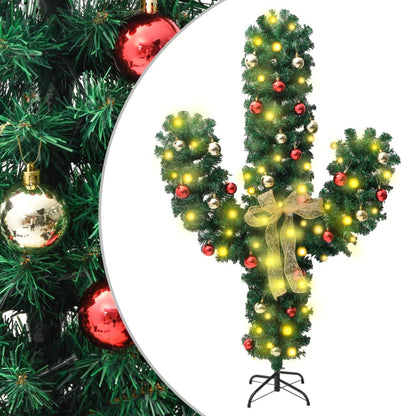 Christmas Cactus with Stand and LED Green 150 cm PVC