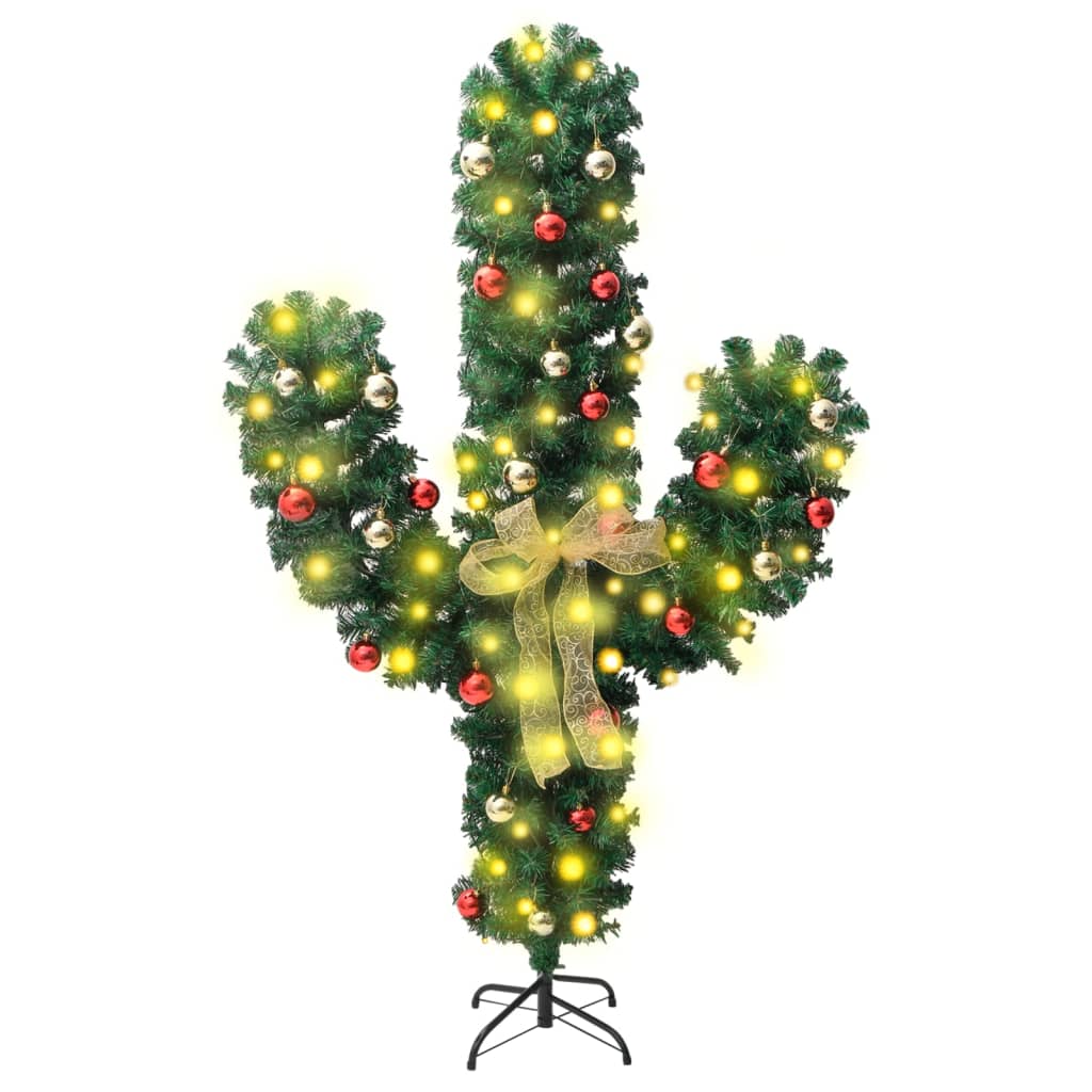 Christmas Cactus with Stand and LED Green 210 cm PVC