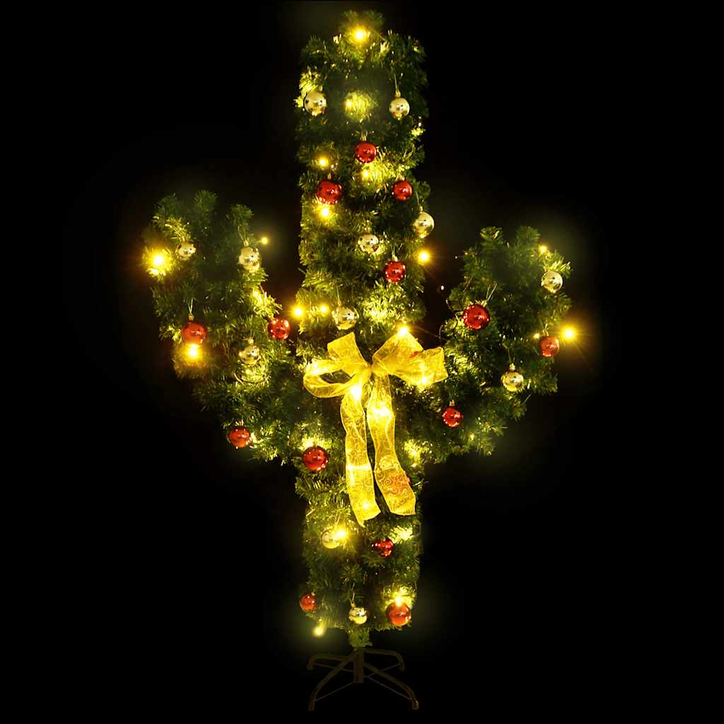 Christmas Cactus with Stand and LED Green 210 cm PVC