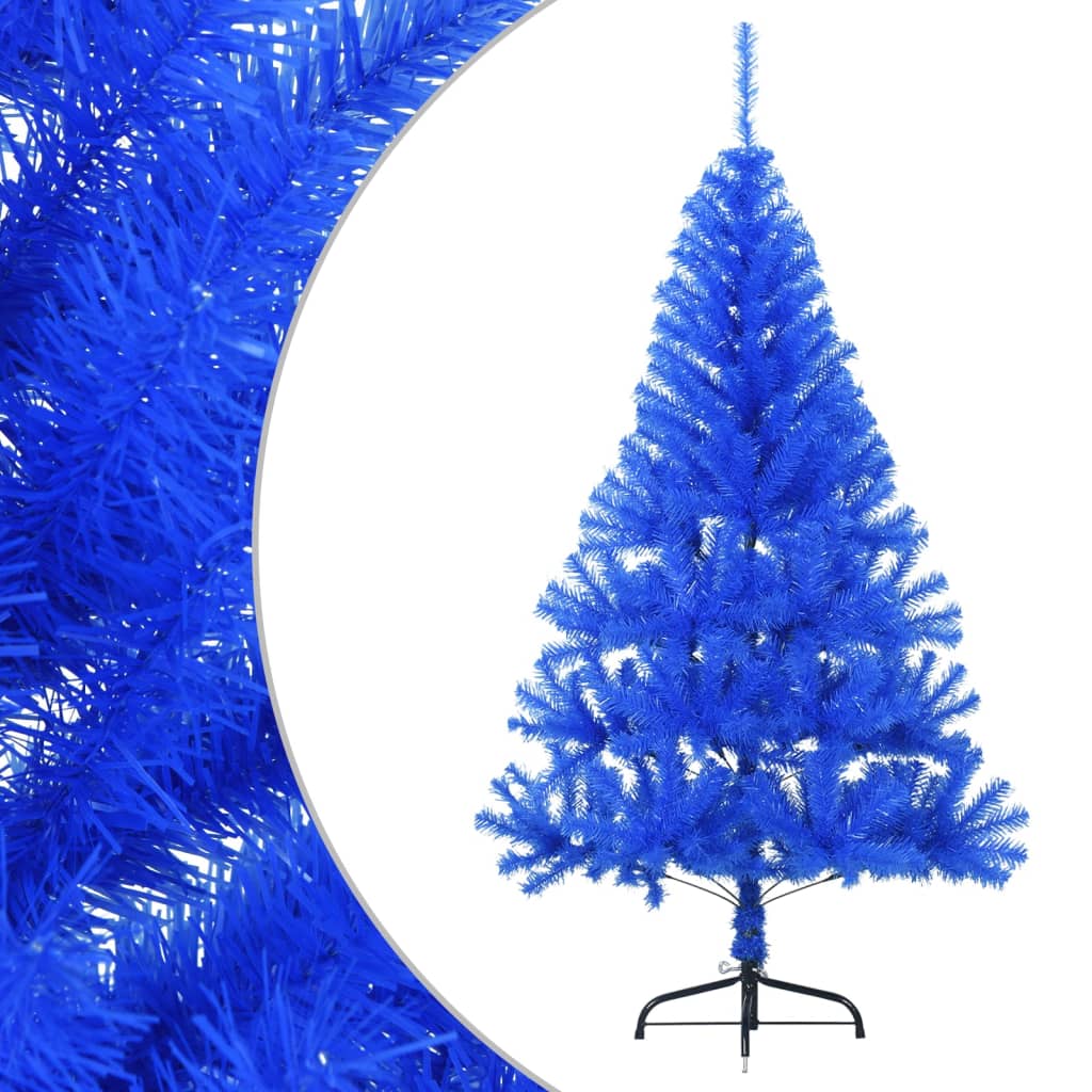 Artificial Half Christmas Tree with Stand Blue 120 cm PVC