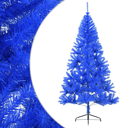 Artificial Half Christmas Tree with Stand Blue 210 cm PVC