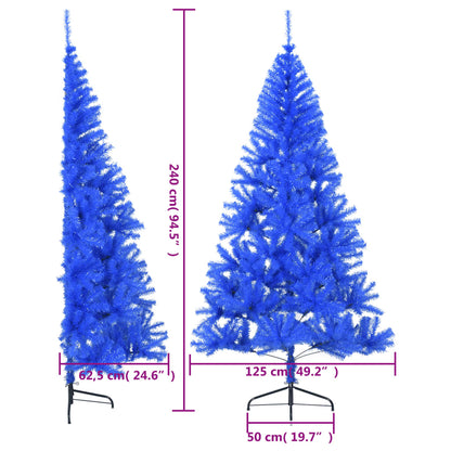 Artificial Half Christmas Tree with Stand Blue 240 cm PVC