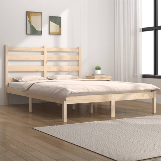 Bed Frame without Mattress Solid Wood Pine Double