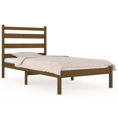 Bed Frame Honey Brown Solid Wood Pine 100x200 cm