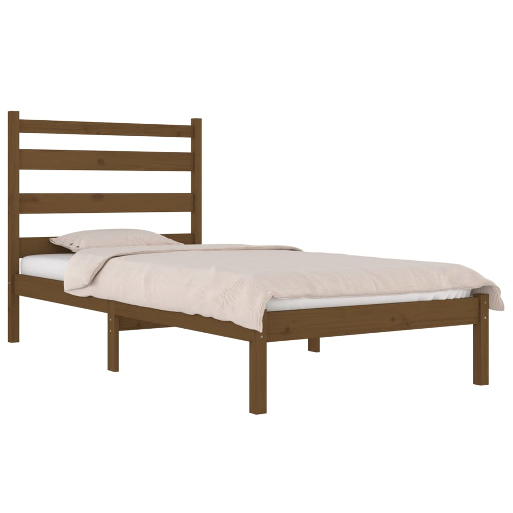 Bed Frame Honey Brown Solid Wood Pine 100x200 cm