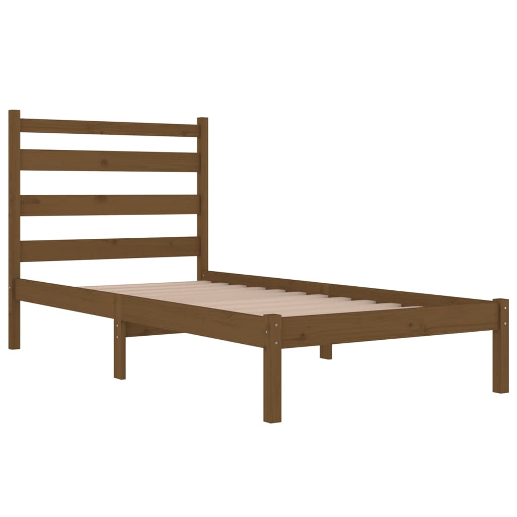 Bed Frame Honey Brown Solid Wood Pine 100x200 cm