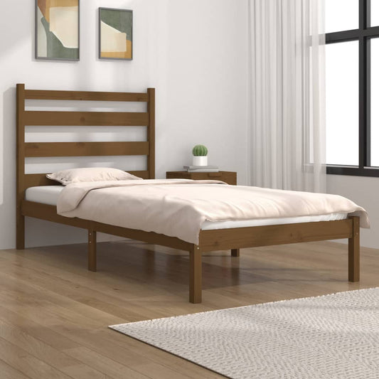 Bed Frame Honey Brown Solid Wood Pine 100x200 cm