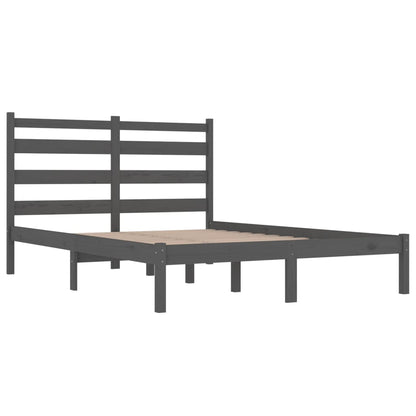 3103670 vidaXL Bed Frame without Mattress Grey Solid Wood 200x200 cm (810039+818442)