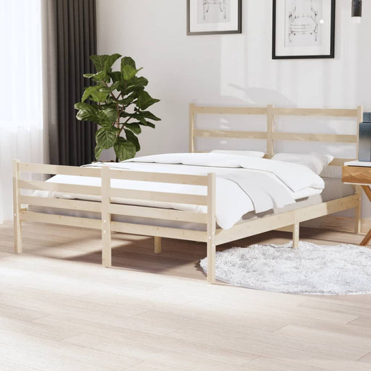 Bed Frame without Mattress Solid Wood Double