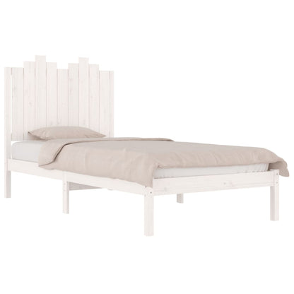 3103769 vidaXL Bed Frame without Mattress White Solid Wood 100x200 cm (810008+818456)