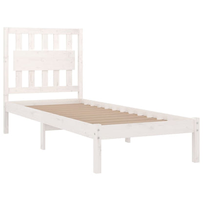 3103924 vidaXL Bed Frame without Mattress White Solid Wood 100x200 cm (810008+818556)