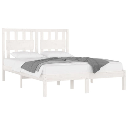 Bed Frame White Solid Wood Pine 160x200 cm