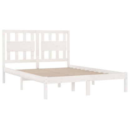 Bed Frame White Solid Wood Pine 160x200 cm