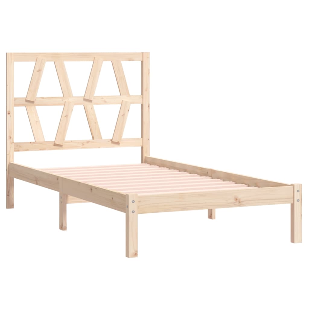 3103988 vidaXL Bed Frame without Mattress Solid Wood 100x200 cm (810007+818605)