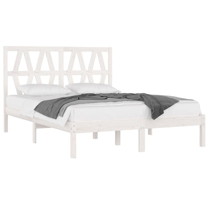 Bed Frame White Solid Wood Pine 120x200 cm