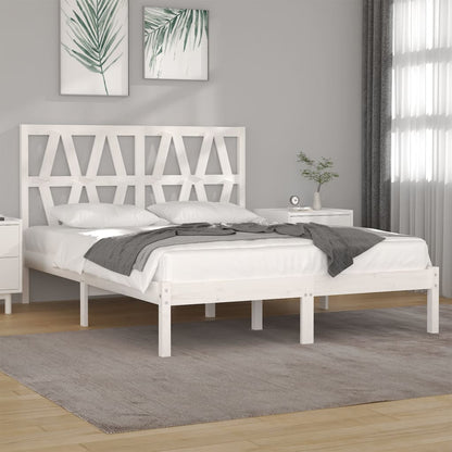 Bed Frame White Solid Wood Pine 120x200 cm