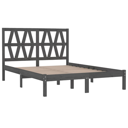 Bed Frame Grey Solid Wood Pine 200x200 cm