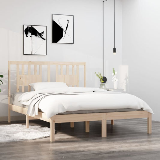 Bed Frame Solid Wood Pine 140x190 cm