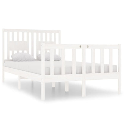 Bed Frame without Mattress White 120x190 cm Small Double Solid Wood