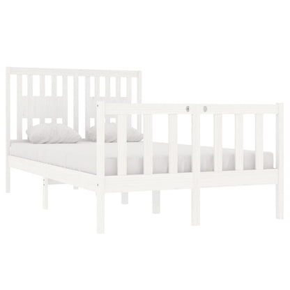 Bed Frame without Mattress White 120x190 cm Small Double Solid Wood