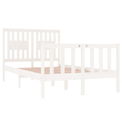 Bed Frame without Mattress White 120x190 cm Small Double Solid Wood