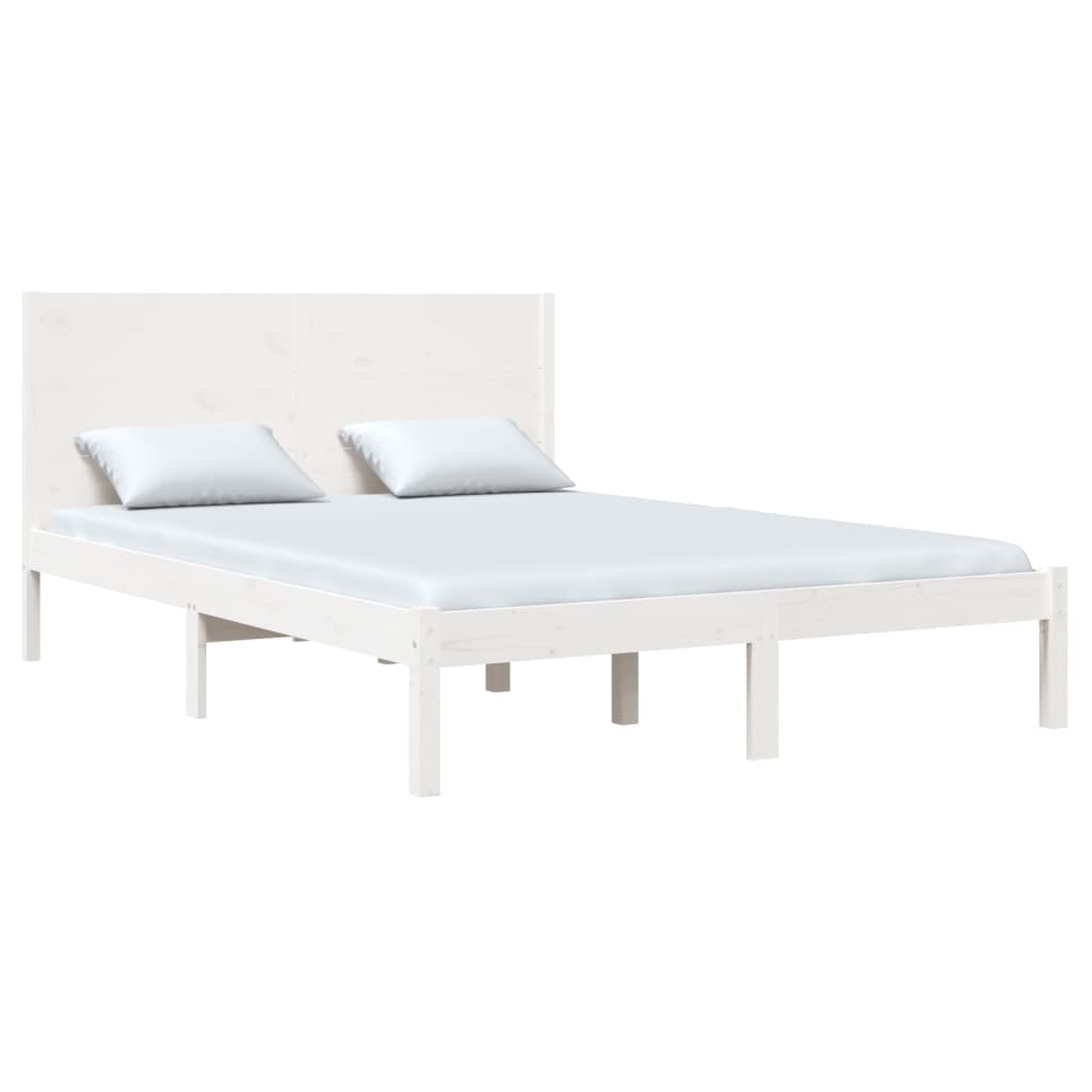 Bed Frame without Mattress White 120x190 cm Small Double Solid Wood