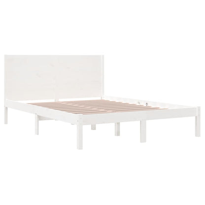 Bed Frame without Mattress White 120x190 cm Small Double Solid Wood