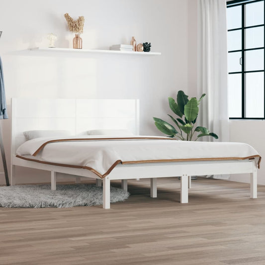 Bed Frame without Mattress White 120x190 cm Small Double Solid Wood