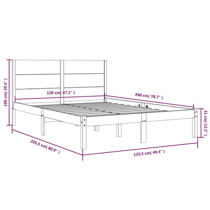 Bed Frame Solid Wood Pine 120x200 cm