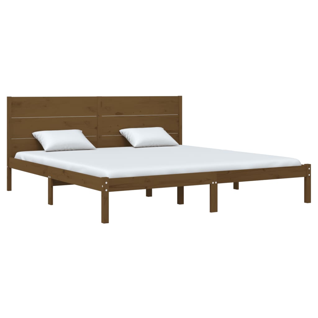 Bed Frame Honey Brown Solid Wood Pine 200x200 cm