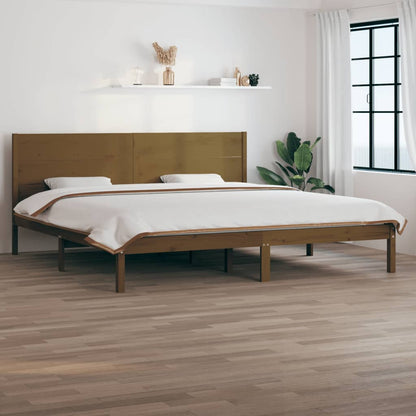 Bed Frame Honey Brown Solid Wood Pine 200x200 cm