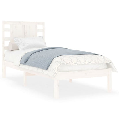 Bed Frame without Mattress White 90x190 cm Single Solid Wood