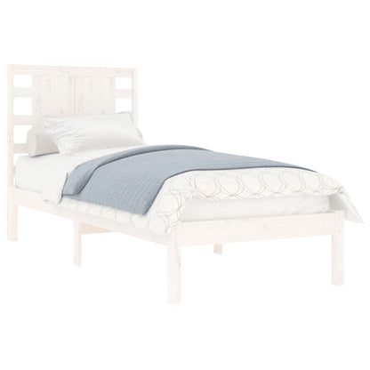 Bed Frame without Mattress White 90x190 cm Single Solid Wood